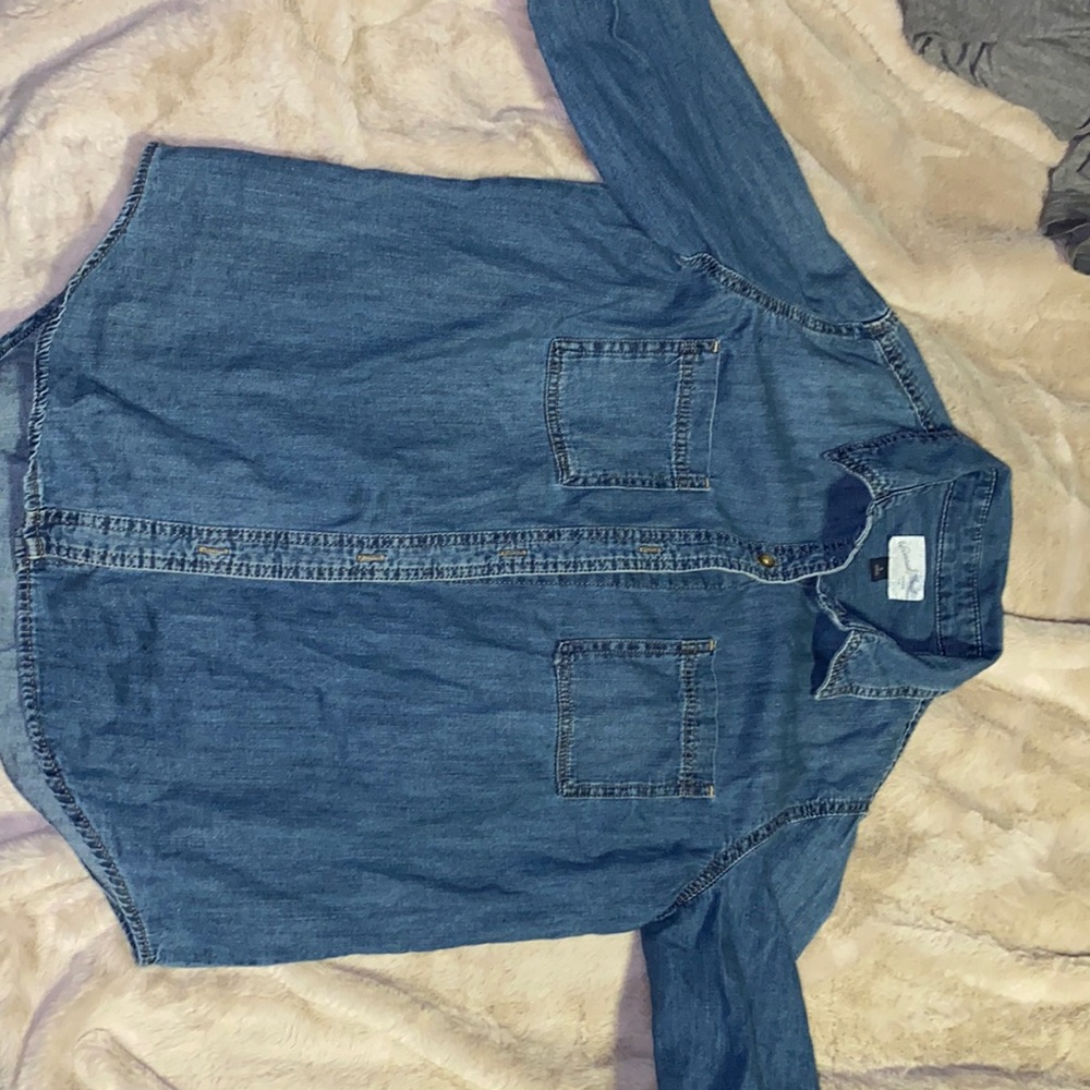 Blue denim long sleeve. Size small.